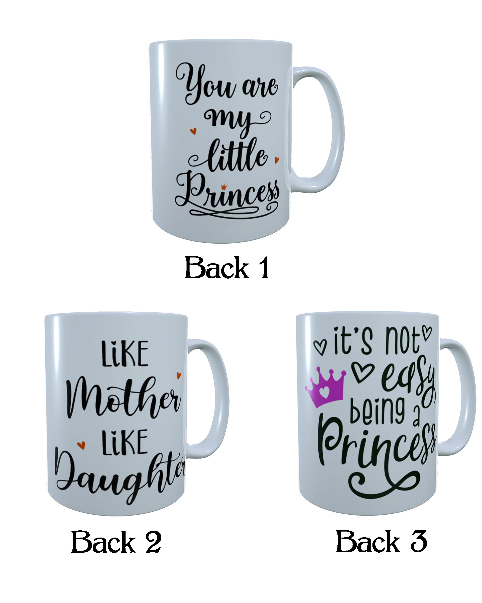 Mum and Daughter Princess Mug, Custom Mothers Day Mug